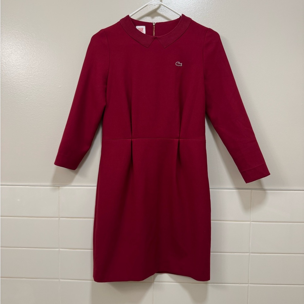 Lacoste Women's Mini Dress in Deep Berry Red